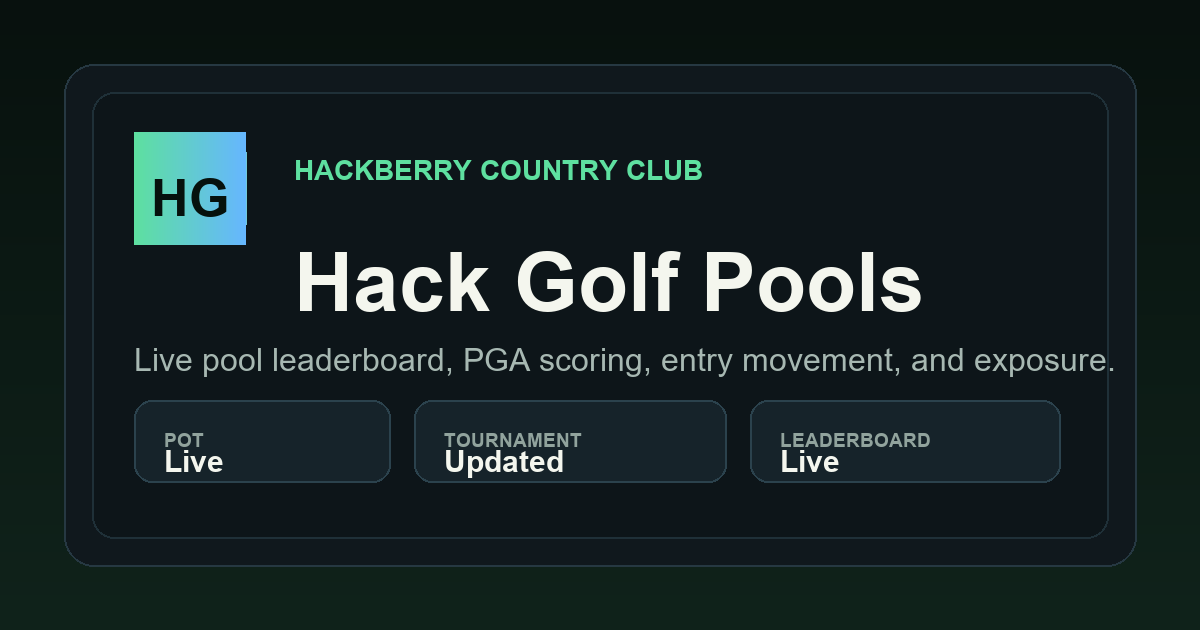 Hack Golf Pools